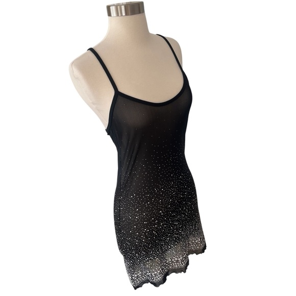 Vintage Other - Vintage 80s sheer black white slip dress chemise XS